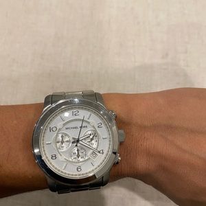 Silver oversized watch